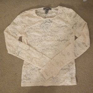 Cream Flower Shirt by Forever 21